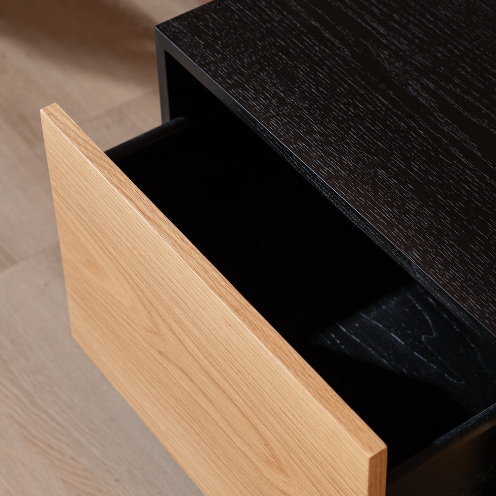 Tv-meubel Thomas zwart/blank eiken 180 cm