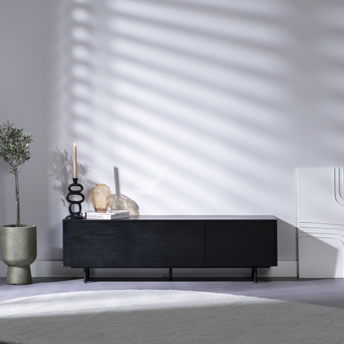 Tv-meubel Thomas zwart eiken 150 cm