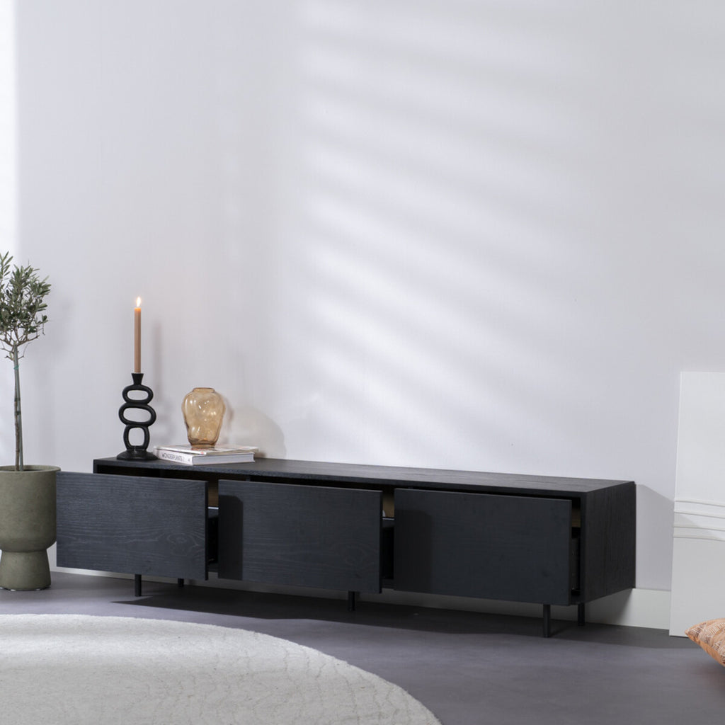 Tv-meubel Thomas zwart eiken 180 cm