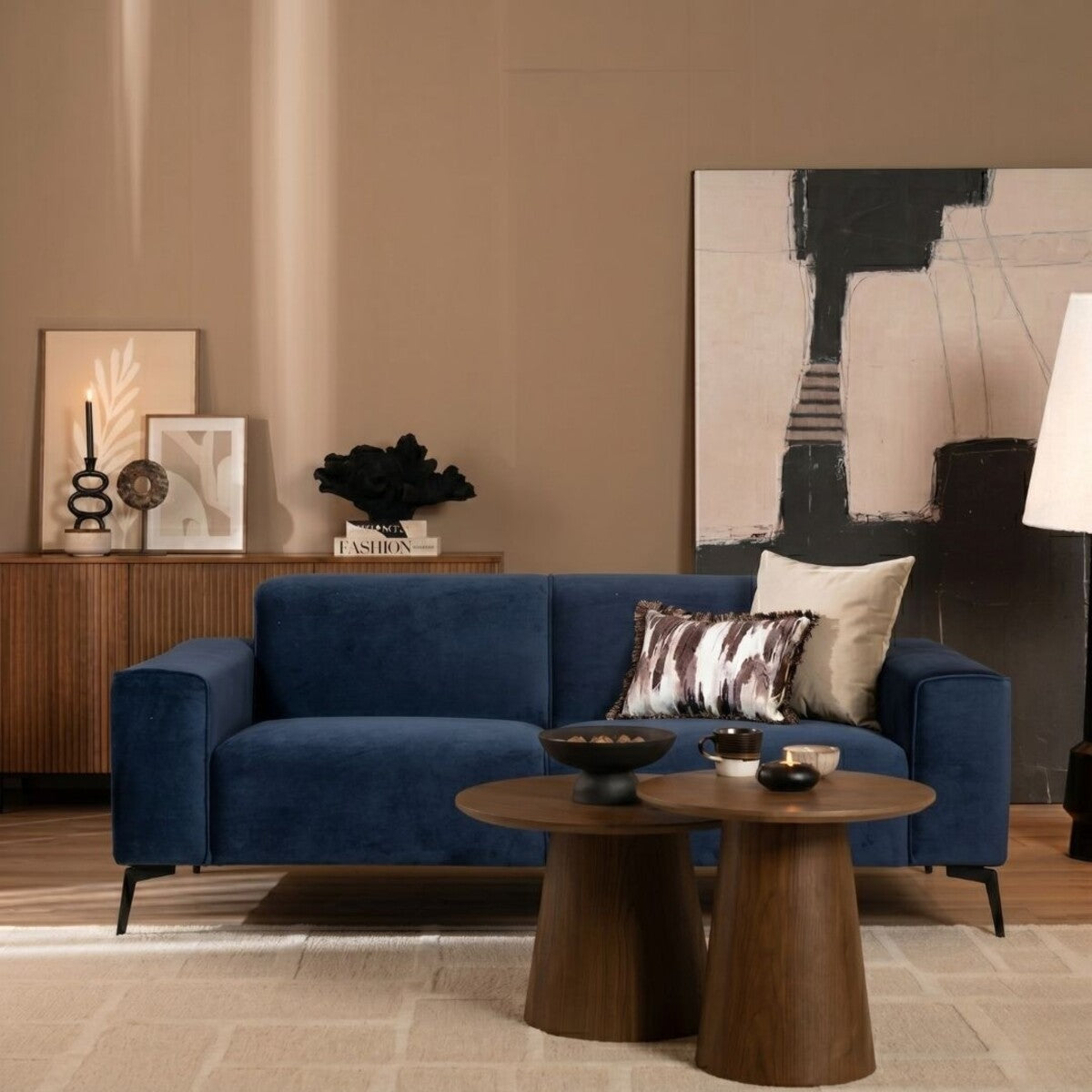 Velvet bank 2,5-zits Vegas blauw