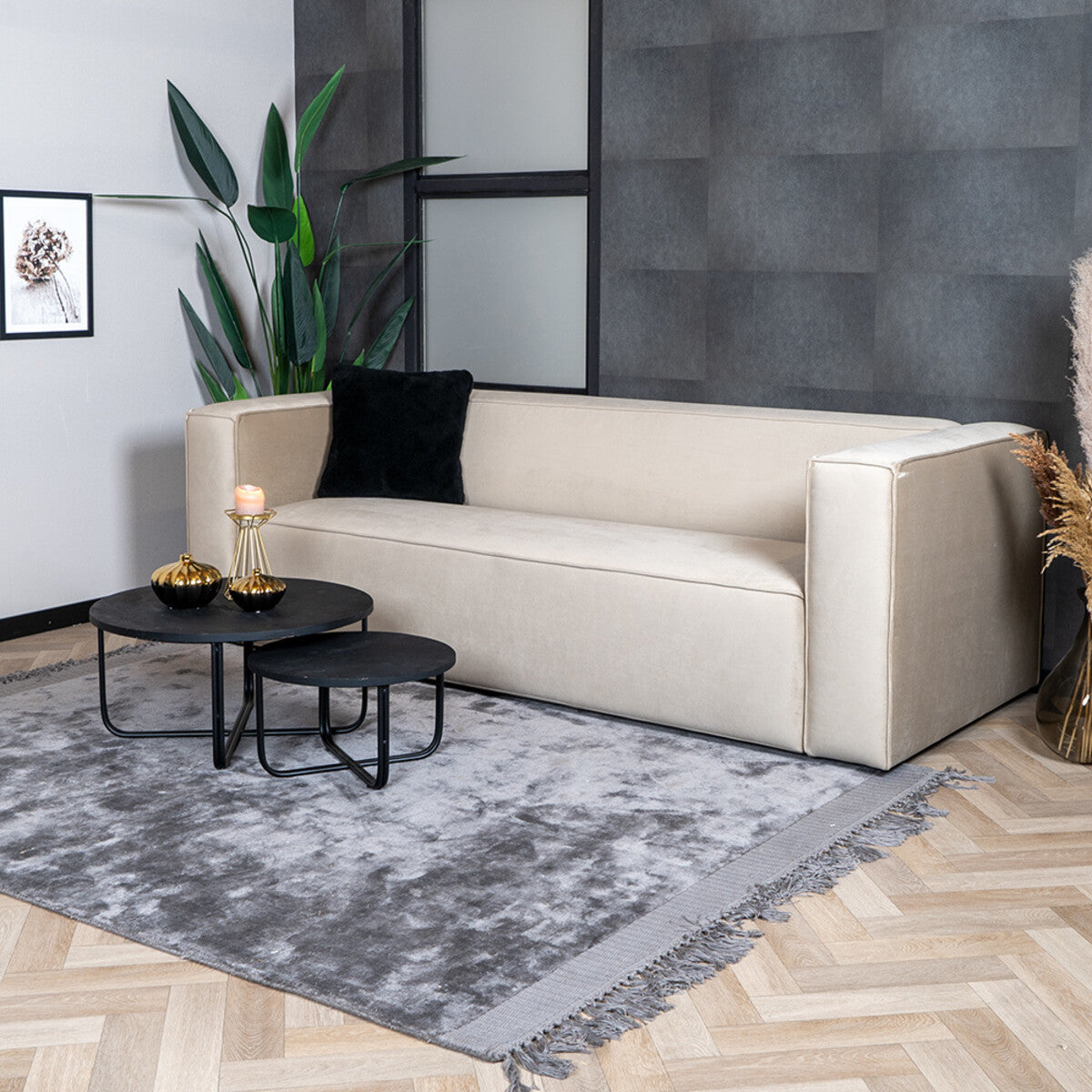 Velvet bank 3-zits Memphis beige