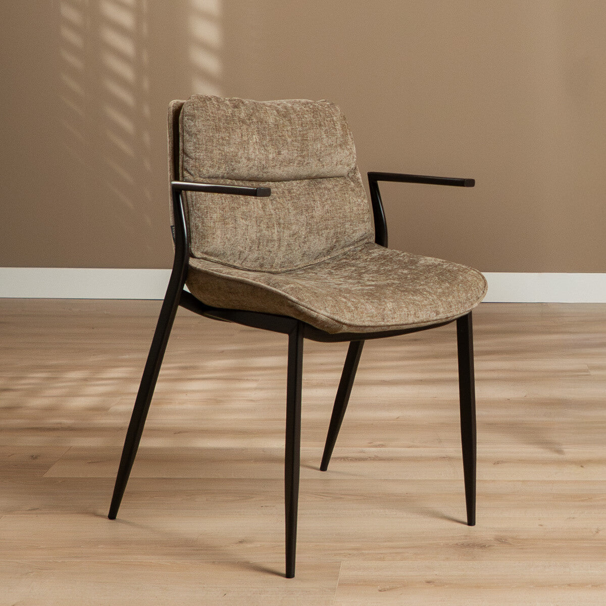 Velvet eetkamerstoel Trevi taupe