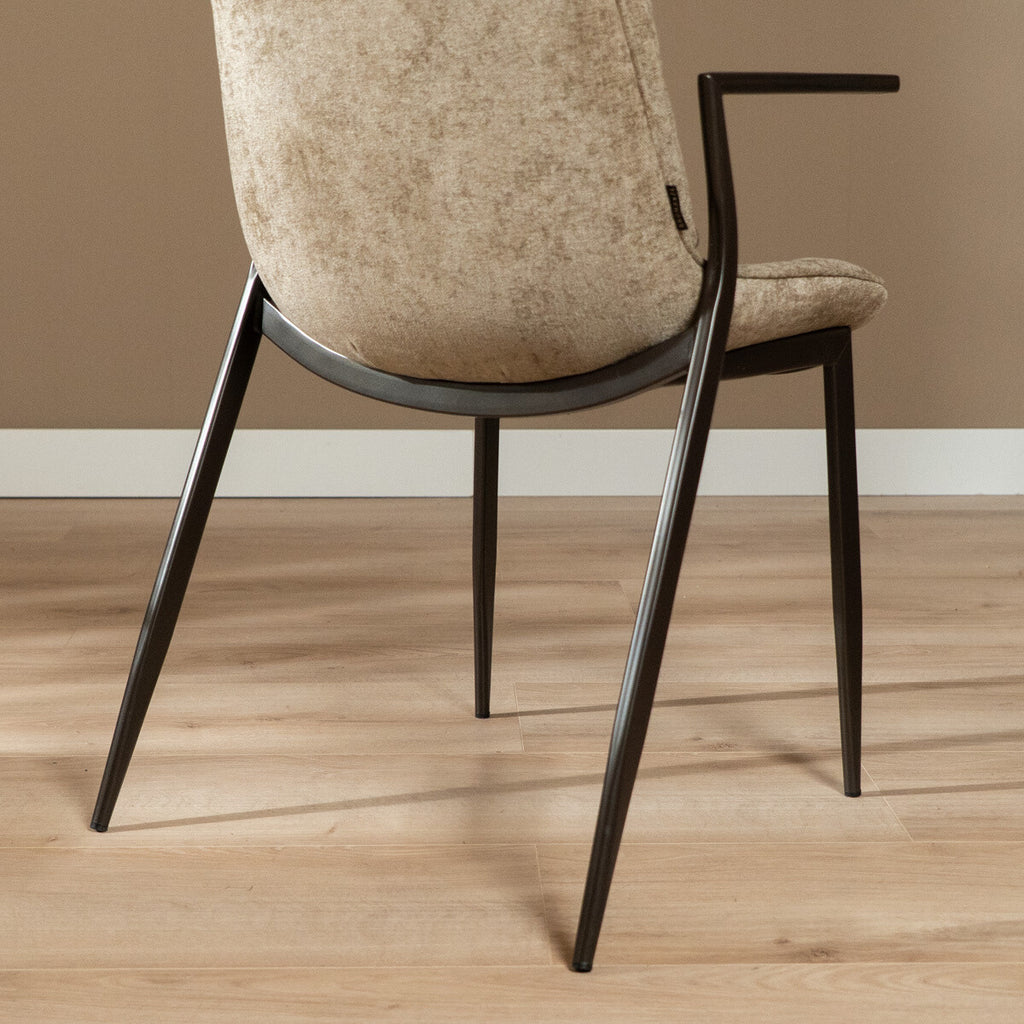 Velvet eetkamerstoel Trevi taupe