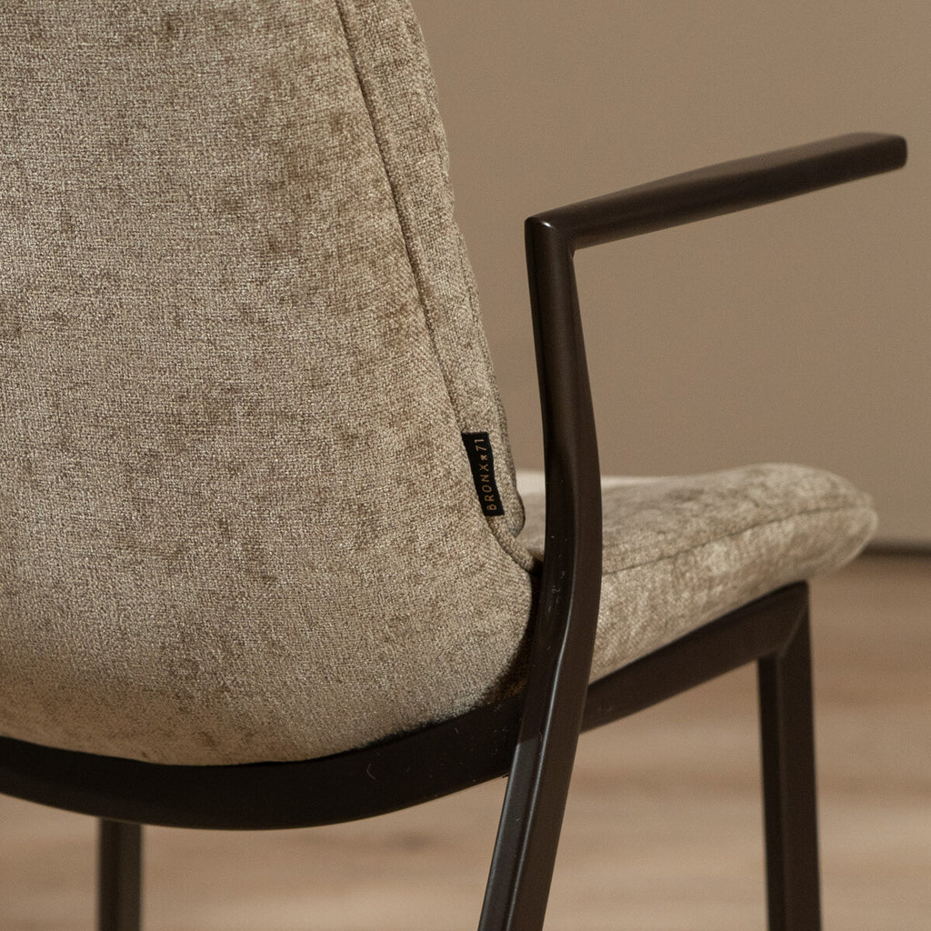 Velvet eetkamerstoel Trevi taupe